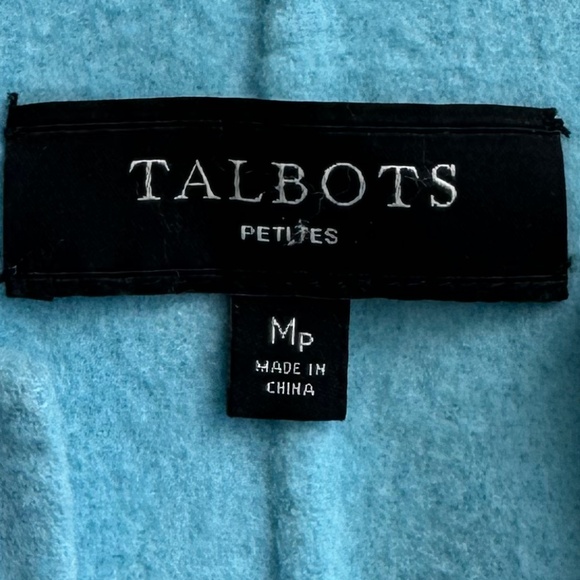 Talbots Collarless Open Front Wool Jacket Light Blue Petite Med Classic/Winter - Picture 5 of 13